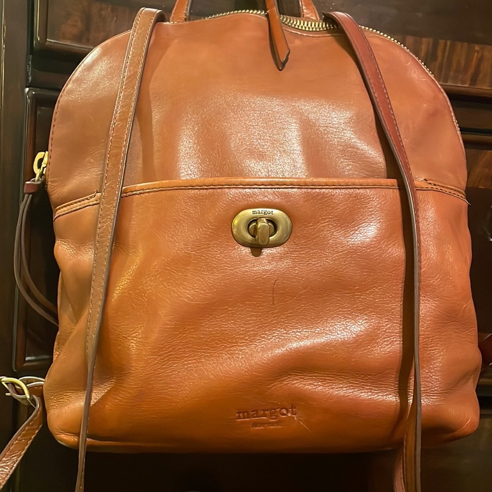 COPY - MARGOTbrown leather backpack purse